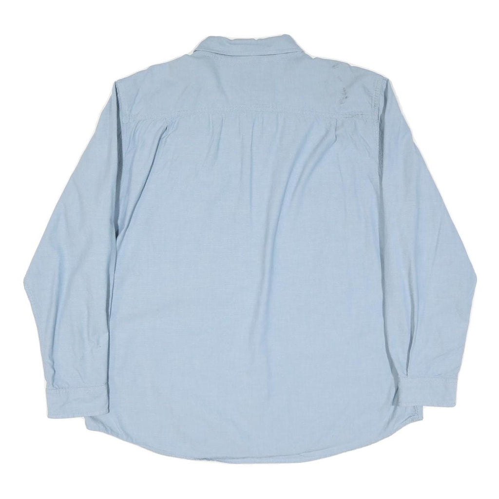 CARHARTT Mens Blue Cotton Blend Work Shirt XL Casual Button-Down Utility