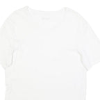 HUGO BOSS Womens White Modern T-Shirt L Short Sleeve Crew Neck Plain Cotton