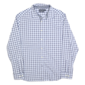 NAUTICA Mens Blue & White Check Shirt XL Classic Fit Cotton Blend Casual Long