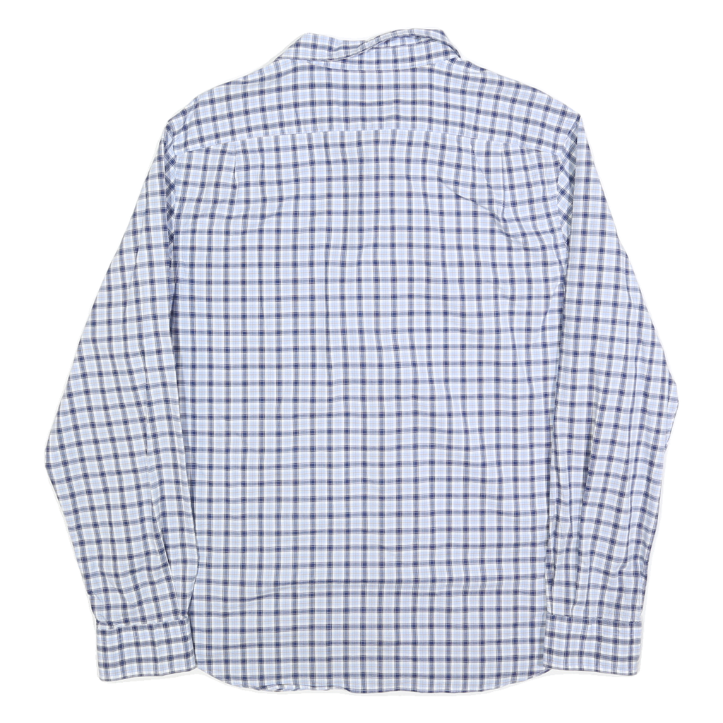 NAUTICA Mens Blue & White Check Shirt XL Classic Fit Cotton Blend Casual Long