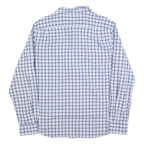 NAUTICA Mens Blue & White Check Shirt XL Classic Fit Cotton Blend Casual Long