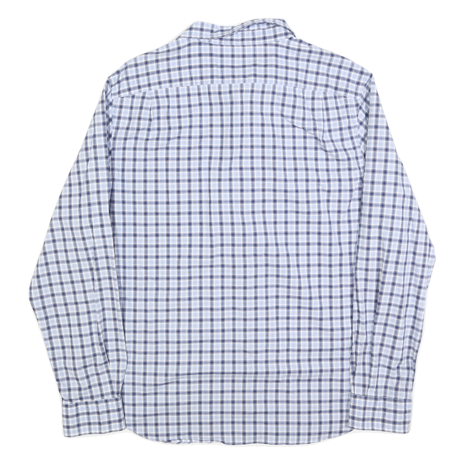 NAUTICA Mens Blue & White Check Shirt XL Classic Fit Cotton Blend Casual Long