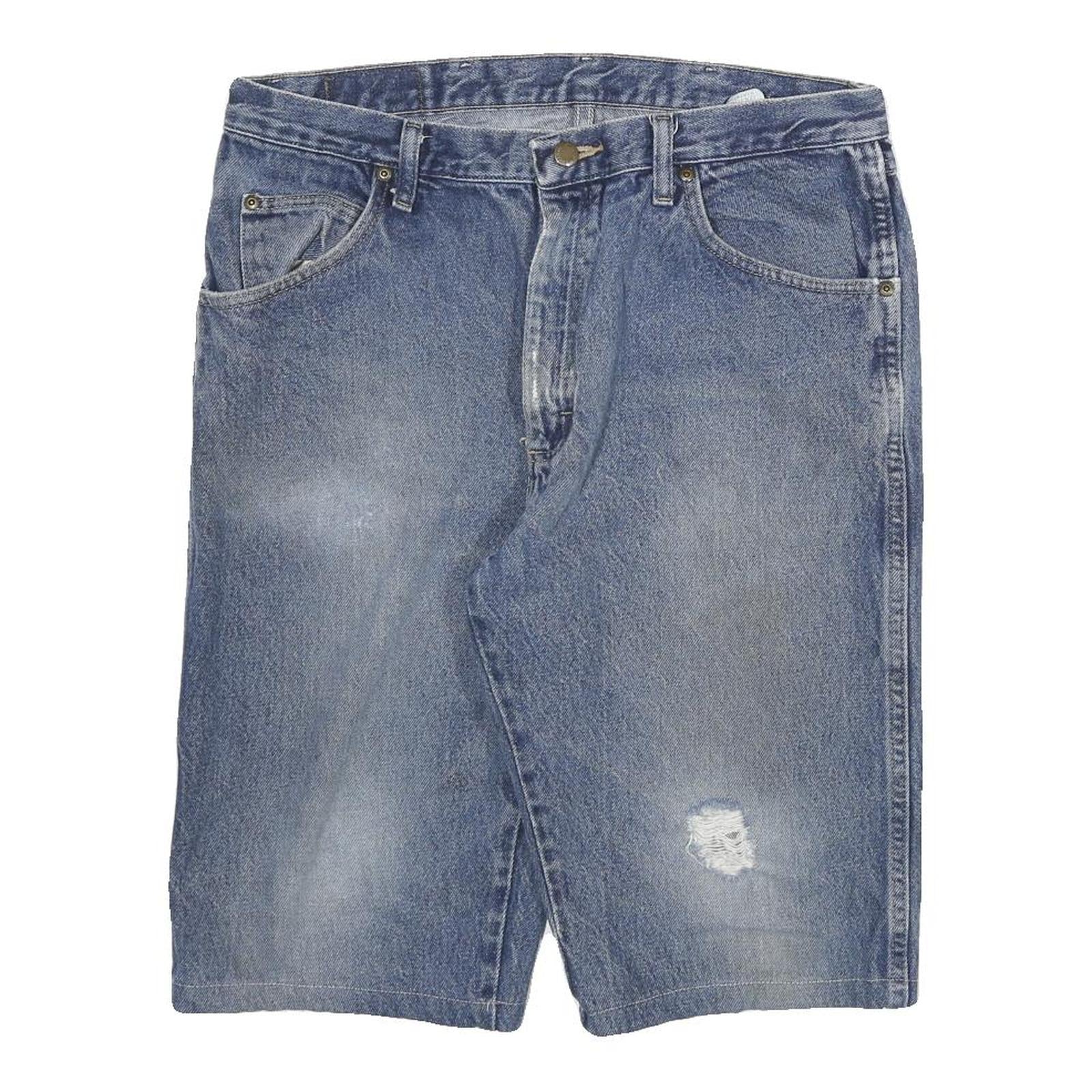 WRANGLER Mens Denim Shorts Blue XL W34 Classic Fit Cotton Blend Casual