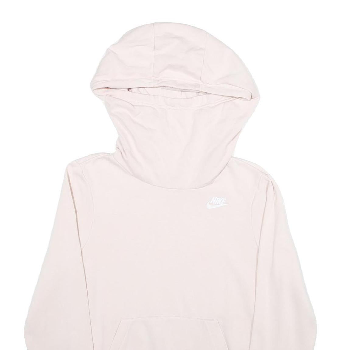 NIKE Womens Pink Hoodie XS Cotton Blend Pullover Lightweight Casual