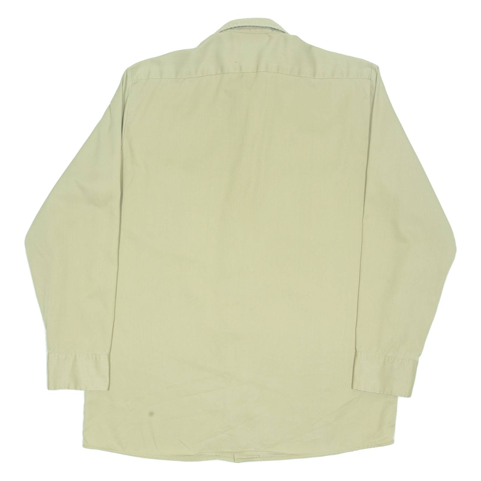 DICKIES Mens Plain Shirt Beige Long Sleeve L