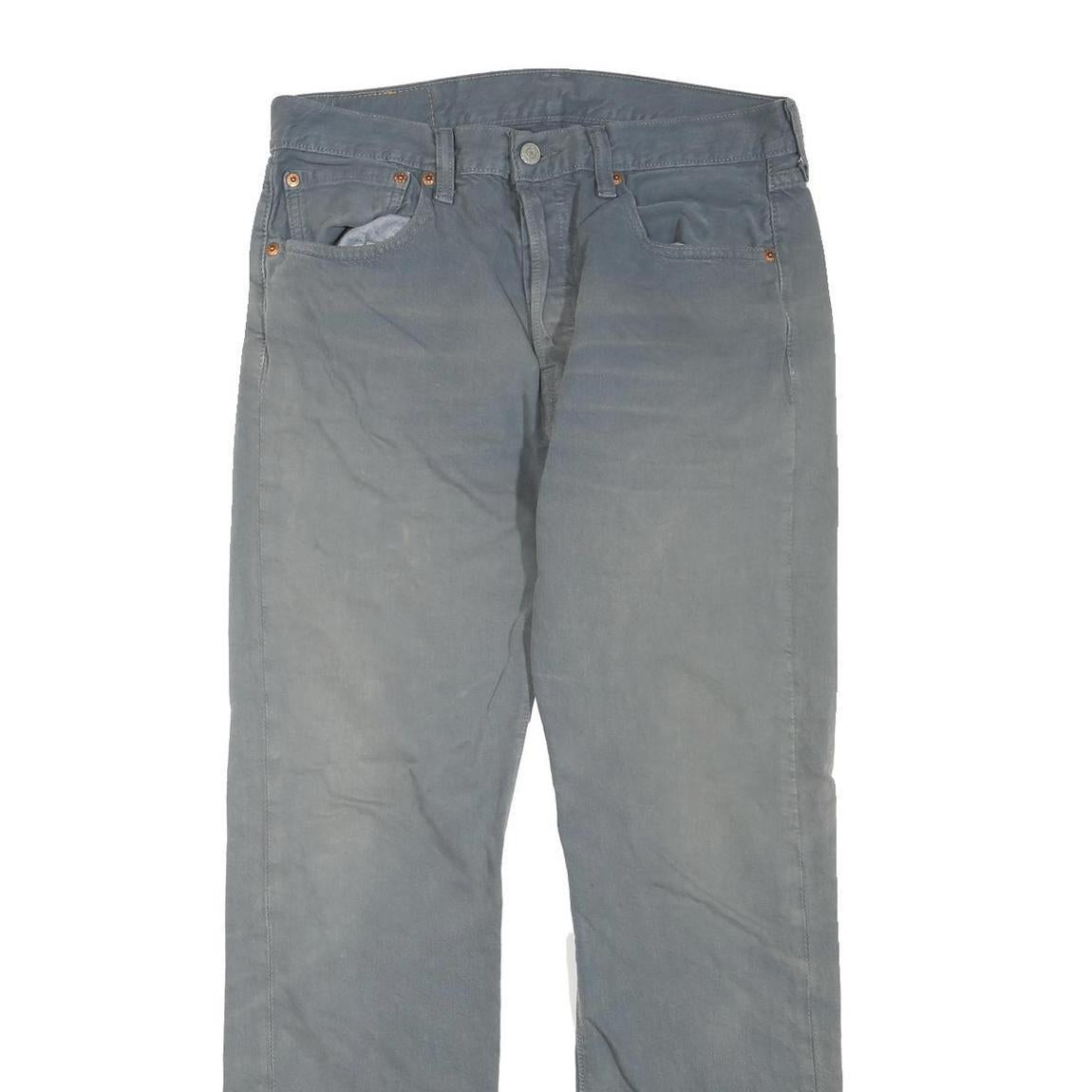 LEVI'S 501 Mens Jeans Blue Regular Straight Denim Rinse W32 L30 Classic Button