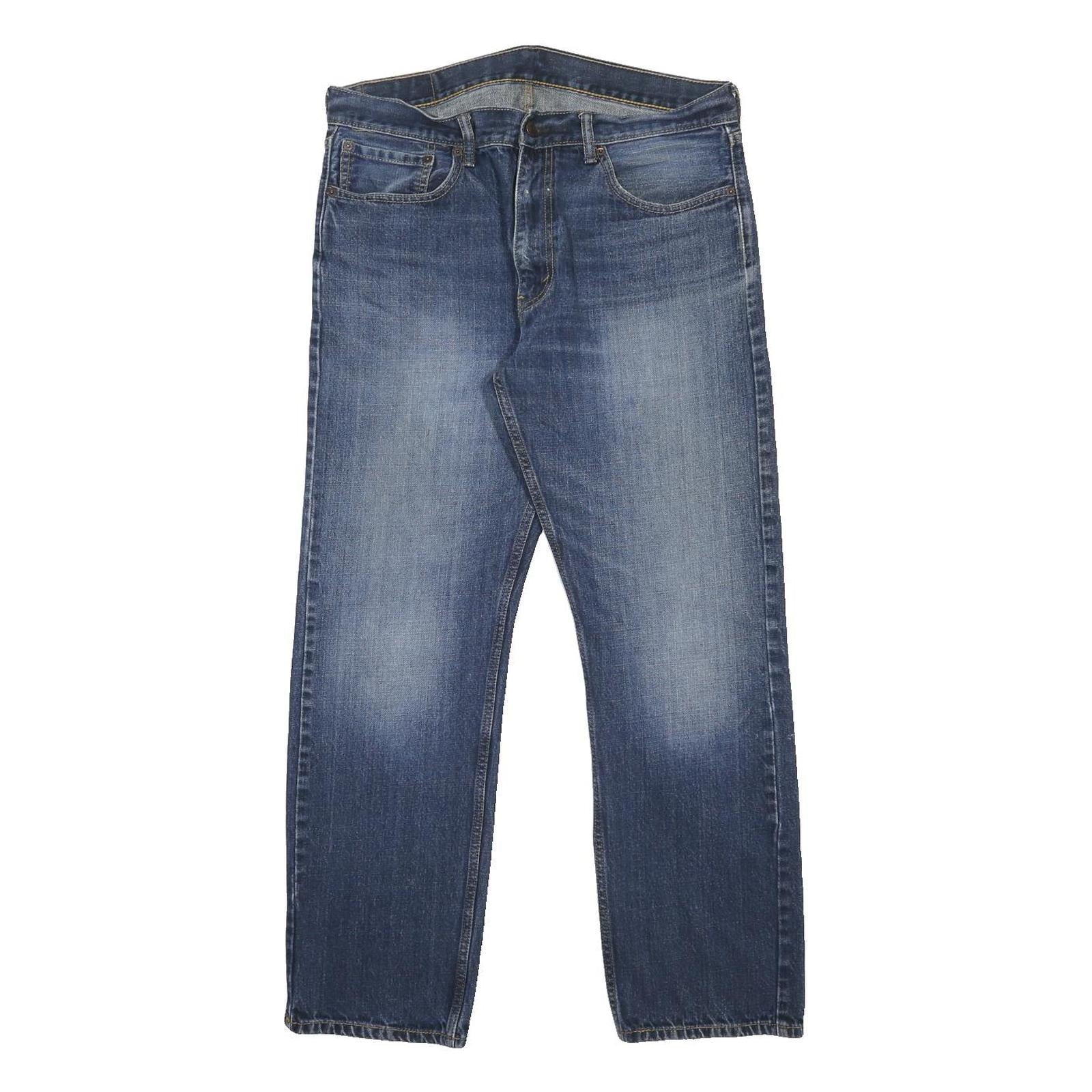 LEVI'S 505 Mens Jeans Blue Regular Straight Denim Medium W36 L32 Classic Zip