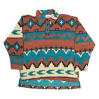 NO EXCUSE Mens Patterned Fleece Brown Geometric Button Neck Tight Knit M
