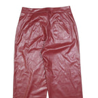 YOZY Womens Red Relaxed Wide-Leg Polyester Trousers W34 L28 Soft Comfort Zip