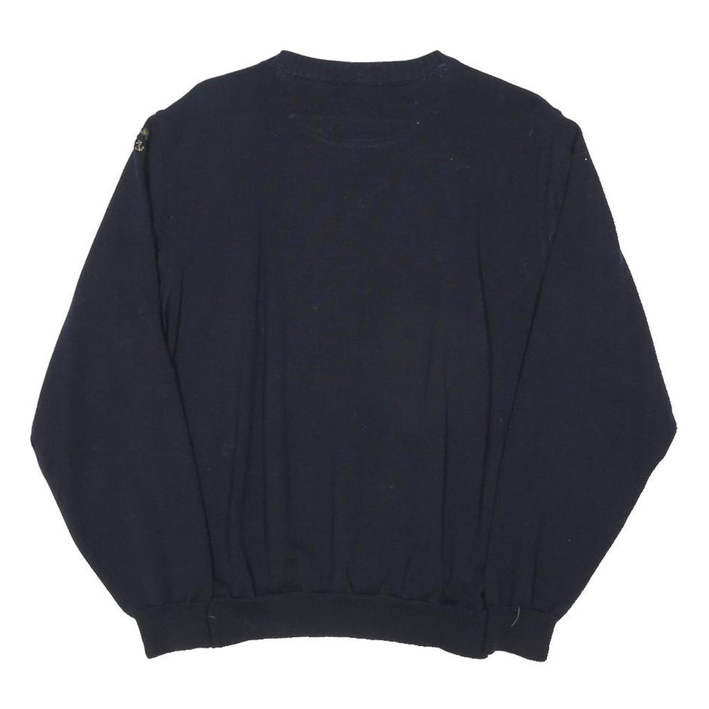PAUL & SHARK Mens Navy Plain V-Neck Regular Fit Cotton Blend Jumper L