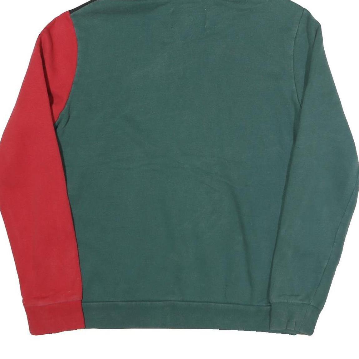 FILA Mens Black & Green & Red Hoodie S Fila Logo Cotton Blend Pullover