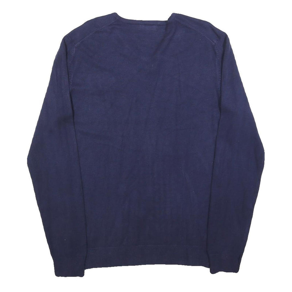 ANTONY MORATO Mens Blue Plain V-Neck Basic Knit Jumper XL Designer Style