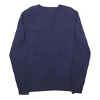 ANTONY MORATO Mens Blue Plain V-Neck Basic Knit Jumper XL Designer Style