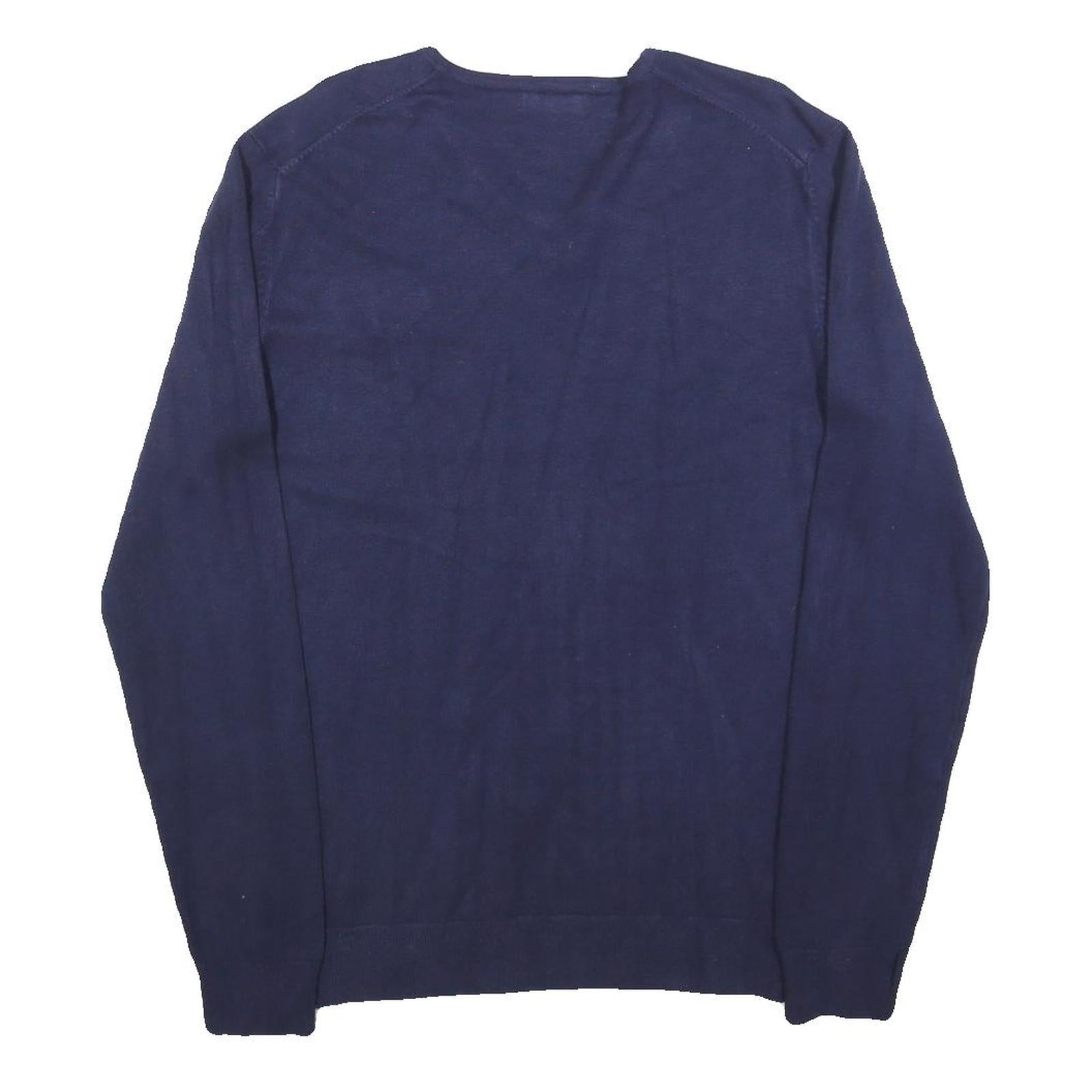 ANTONY MORATO Mens Blue Plain V-Neck Basic Knit Jumper XL Designer Style