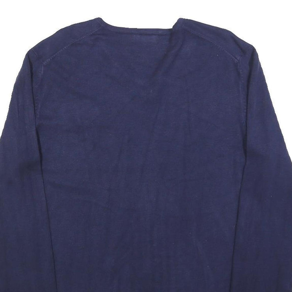 ANTONY MORATO Mens Blue Plain V-Neck Basic Knit Jumper XL Designer Style