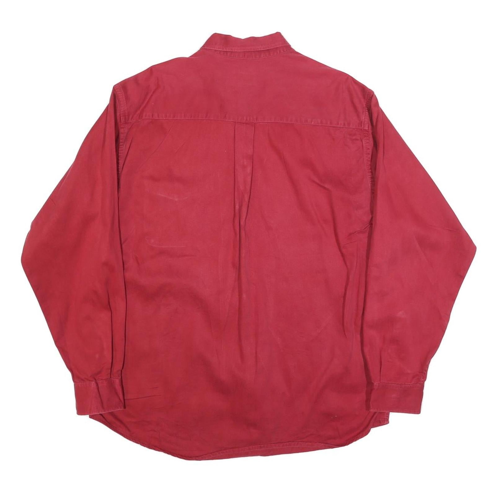 CLUB ROOM Mens Red Shirt L Button-Down Cotton Blend Casual Classic Fit