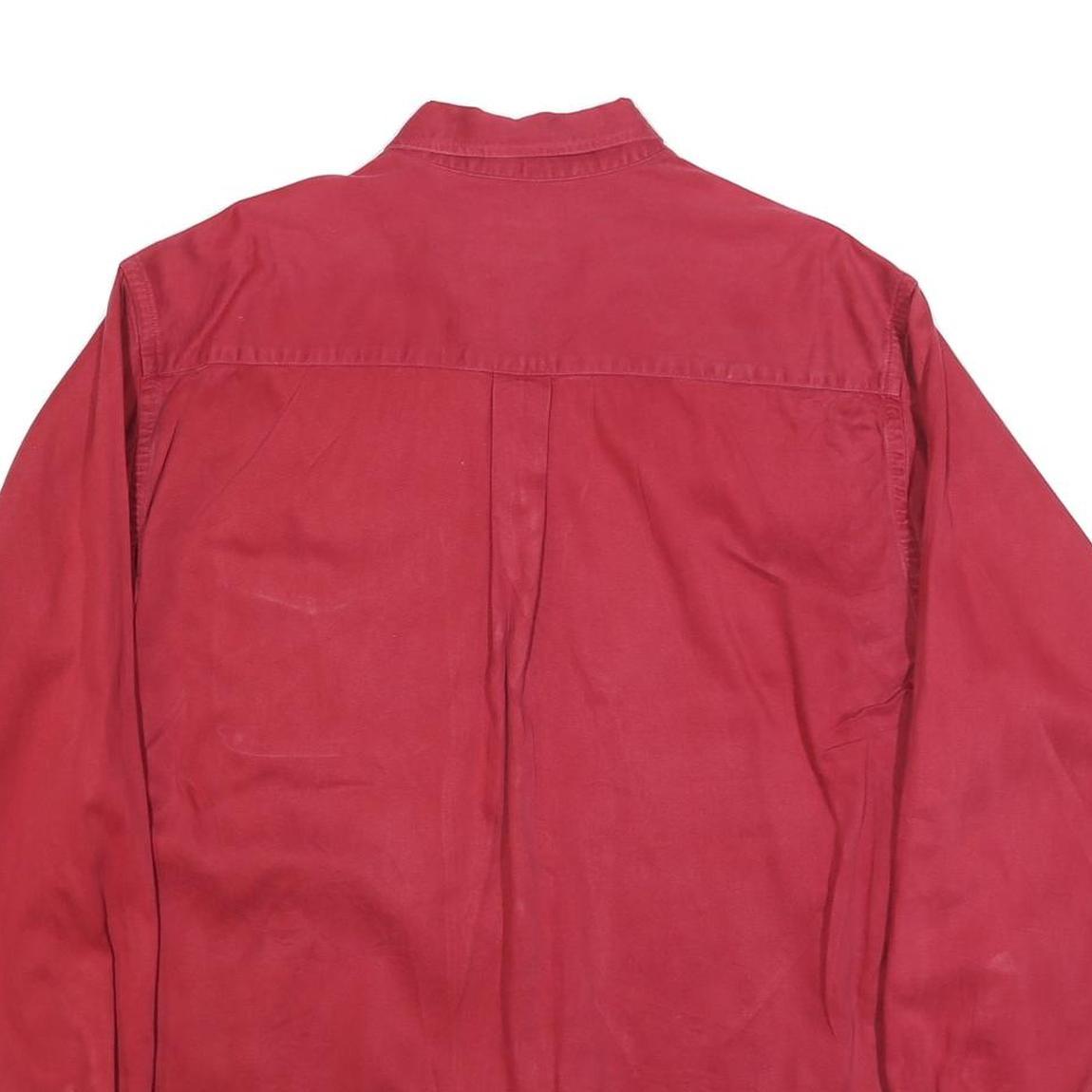 CLUB ROOM Mens Red Shirt L Button-Down Cotton Blend Casual Classic Fit