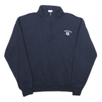 CHAMPION Mens Navy Georgetown 1/4 Zip L Cotton Blend Sweatshirt Pullover