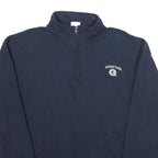 CHAMPION Mens Navy Georgetown 1/4 Zip L Cotton Blend Sweatshirt Pullover