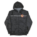 SANTA CRUZ Mens Black Nylon Logo Zip Hooded Jacket M Plain Streetwear