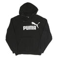 PUMA Womens Black Pullover Hoodie M Cotton Blend Casual Logo Sweatshirt