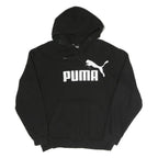 PUMA Womens Black Pullover Hoodie M Cotton Blend Casual Logo Sweatshirt
