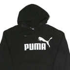 PUMA Womens Black Pullover Hoodie M Cotton Blend Casual Logo Sweatshirt