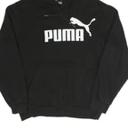PUMA Womens Black Pullover Hoodie M Cotton Blend Casual Logo Sweatshirt