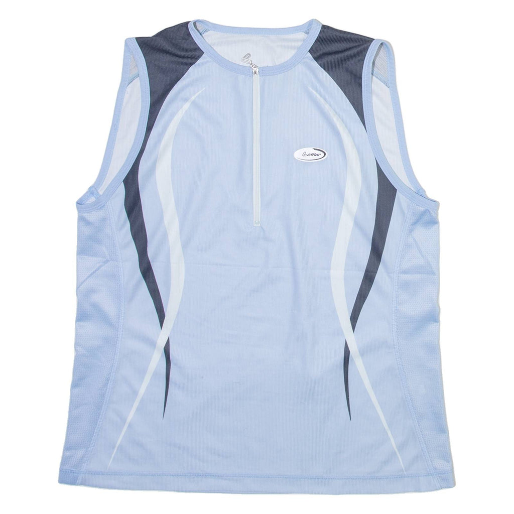 LOFFLER Mens Jersey Blue Sleeveless 1/4 Zip M