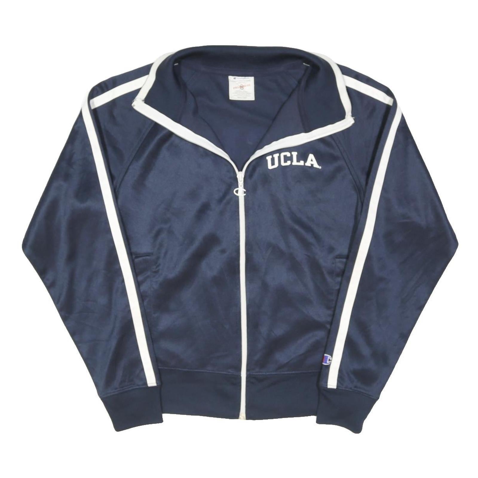 CHAMPION Mens Navy Blue UCLA Zip Jacket S Polyester Blend Track Sportswear