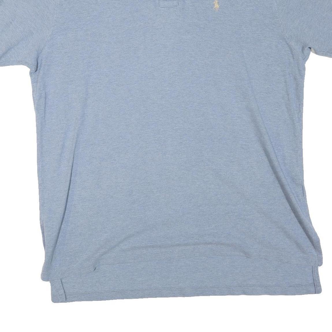 POLO RALPH LAUREN Mens Blue Short Sleeve Plain XL Cotton Blend Polo Shirt