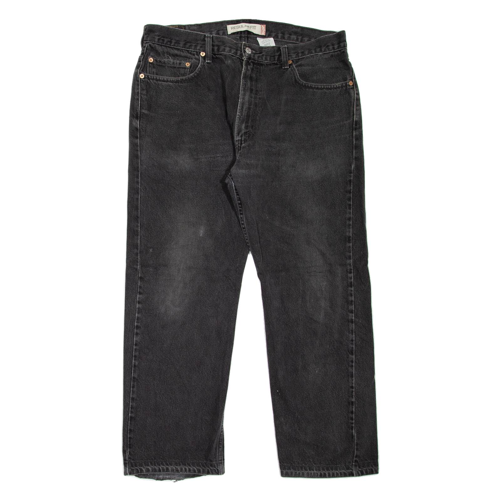 LEVI'S 505 Jeans Mens Grey Regular Straight Stone Wash W35 L29