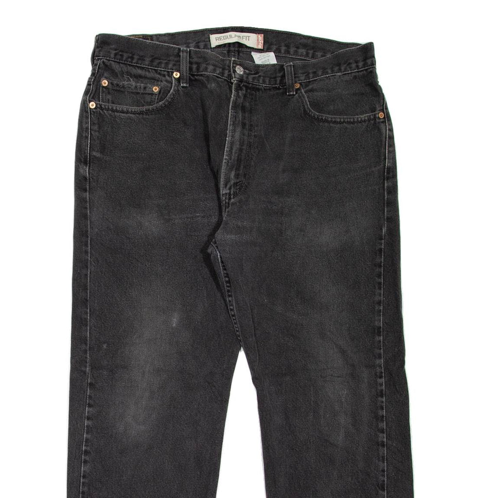 LEVI'S 505 Jeans Mens Grey Regular Straight Stone Wash W35 L29
