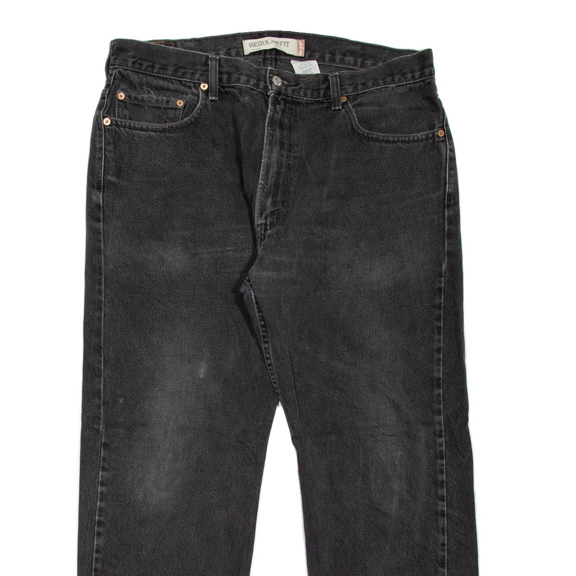 LEVI'S 505 Jeans Mens Grey Regular Straight Stone Wash W35 L29