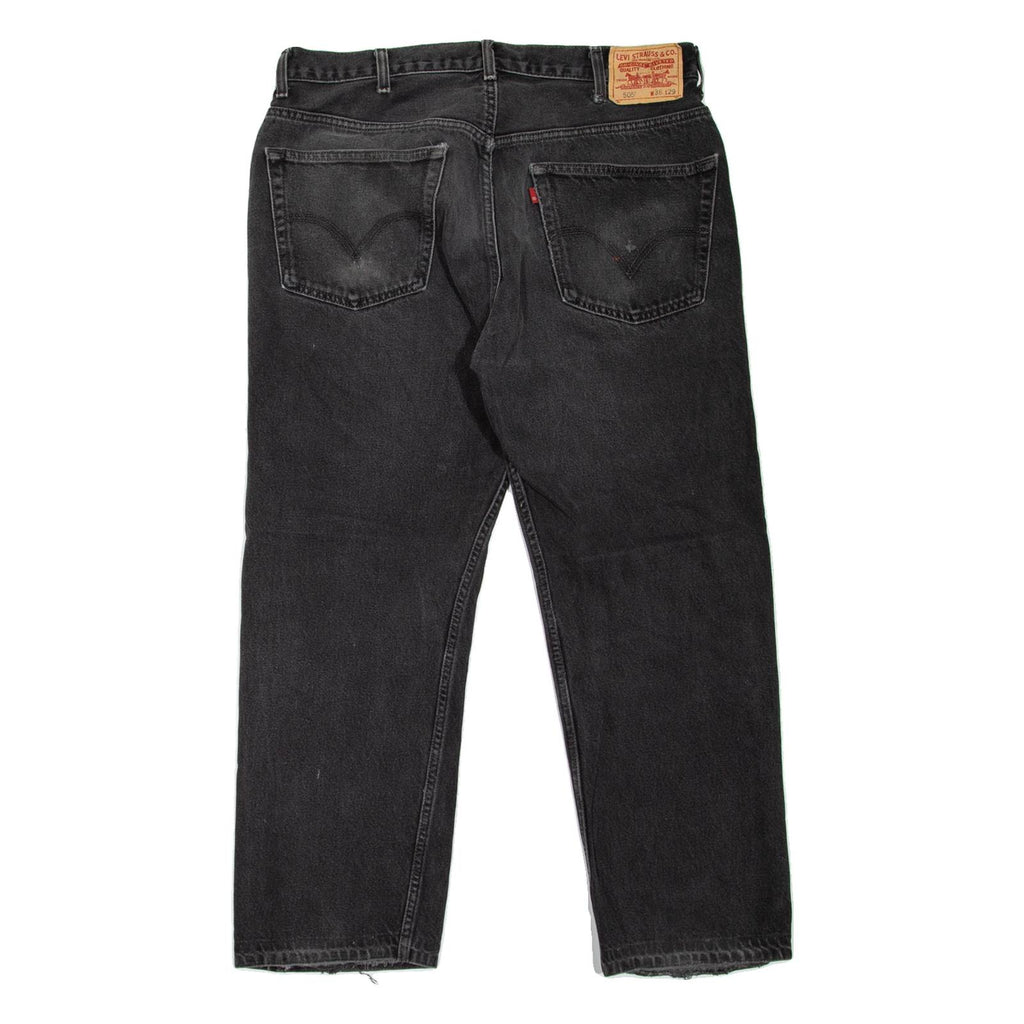 LEVI'S 505 Jeans Mens Grey Regular Straight Stone Wash W35 L29