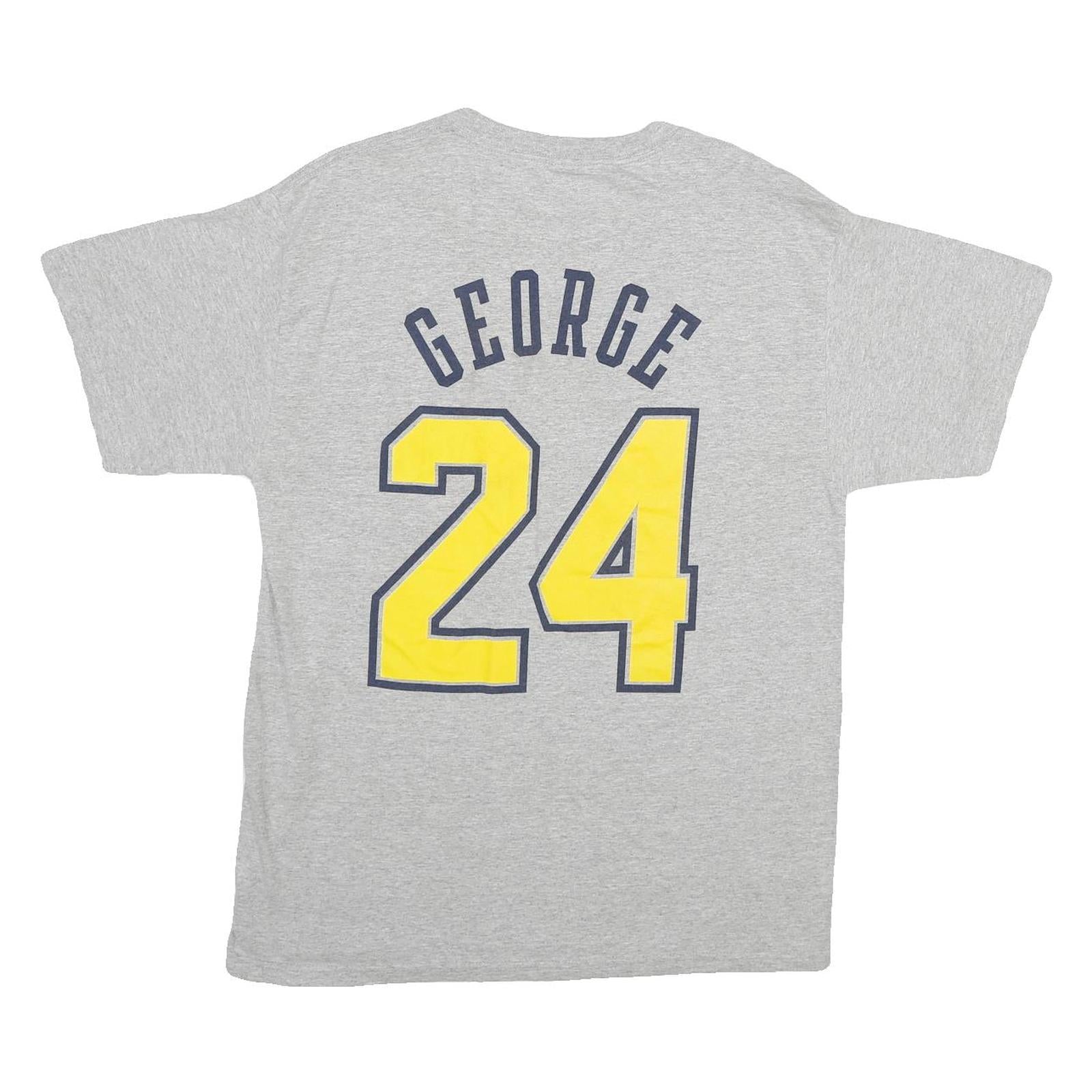 Mens Grey Indiana Basketball George 24 T-Shirt M Short Sleeve Round Neck Cotton