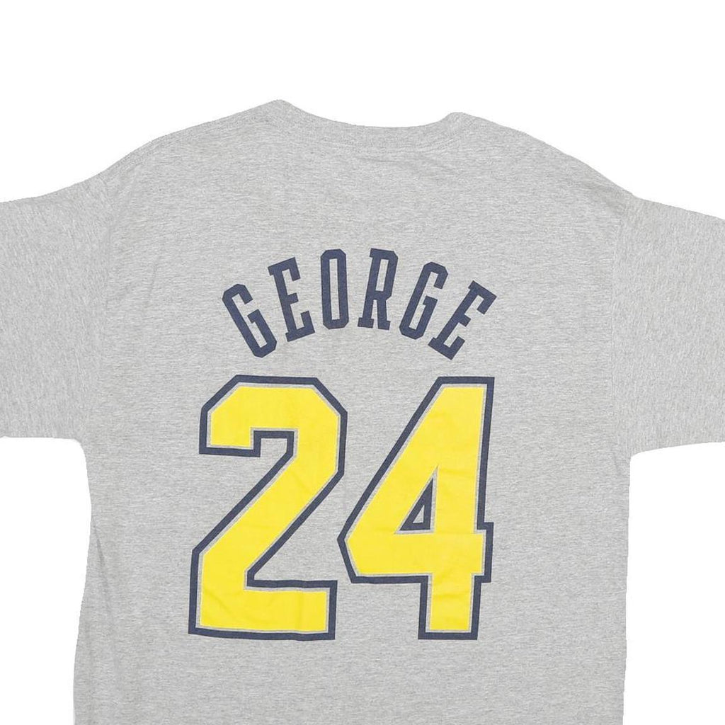 Mens Grey Indiana Basketball George 24 T-Shirt M Short Sleeve Round Neck Cotton