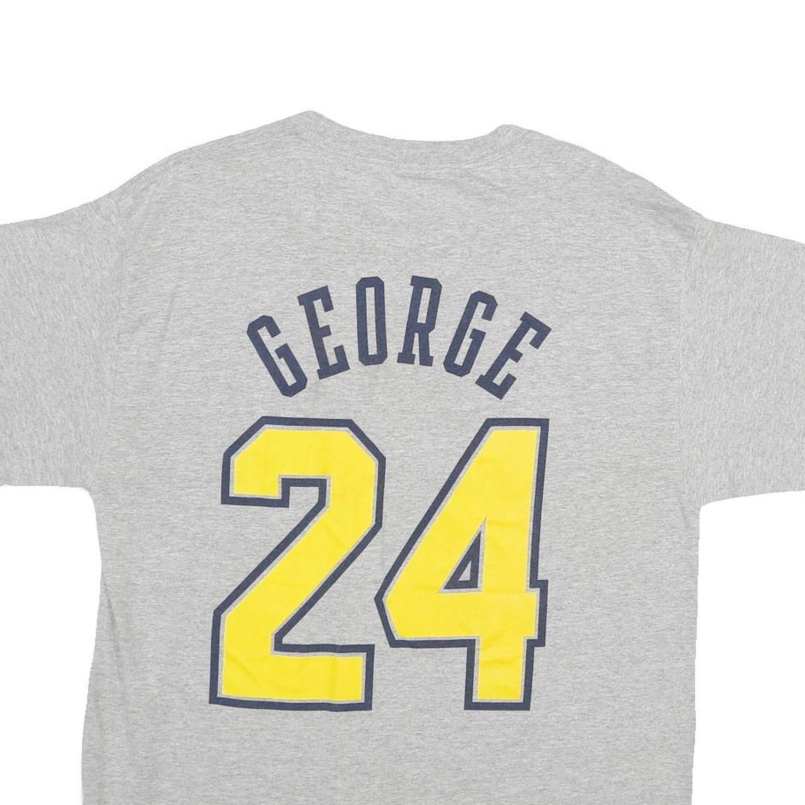 Mens Grey Indiana Basketball George 24 T-Shirt M Short Sleeve Round Neck Cotton