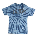 GILDAN Mens Blue Tie Dye Las Vegas Nevada Graphic T-Shirt L Short Sleeve Crew