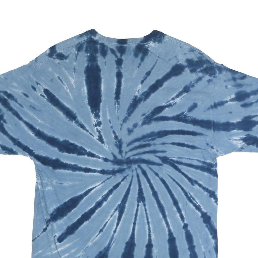 GILDAN Mens Blue Tie Dye Las Vegas Nevada Graphic T-Shirt L Short Sleeve Crew