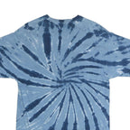GILDAN Mens Blue Tie Dye Las Vegas Nevada Graphic T-Shirt L Short Sleeve Crew