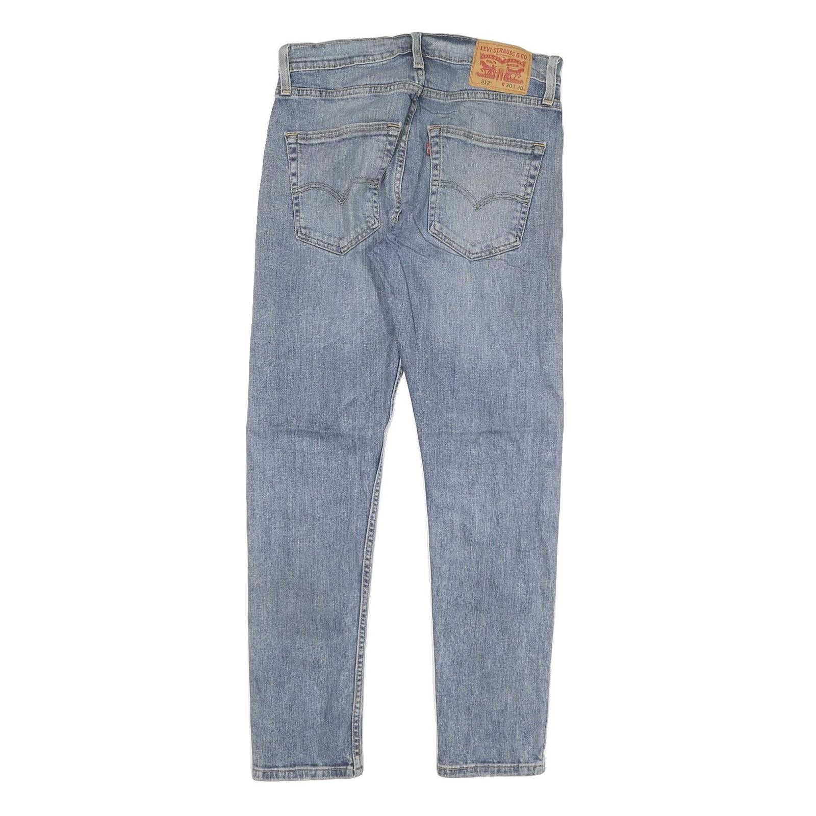 LEVI'S 512 Tapered Mens Jeans Blue Slim Cotton Blend W30 L30 Zip
