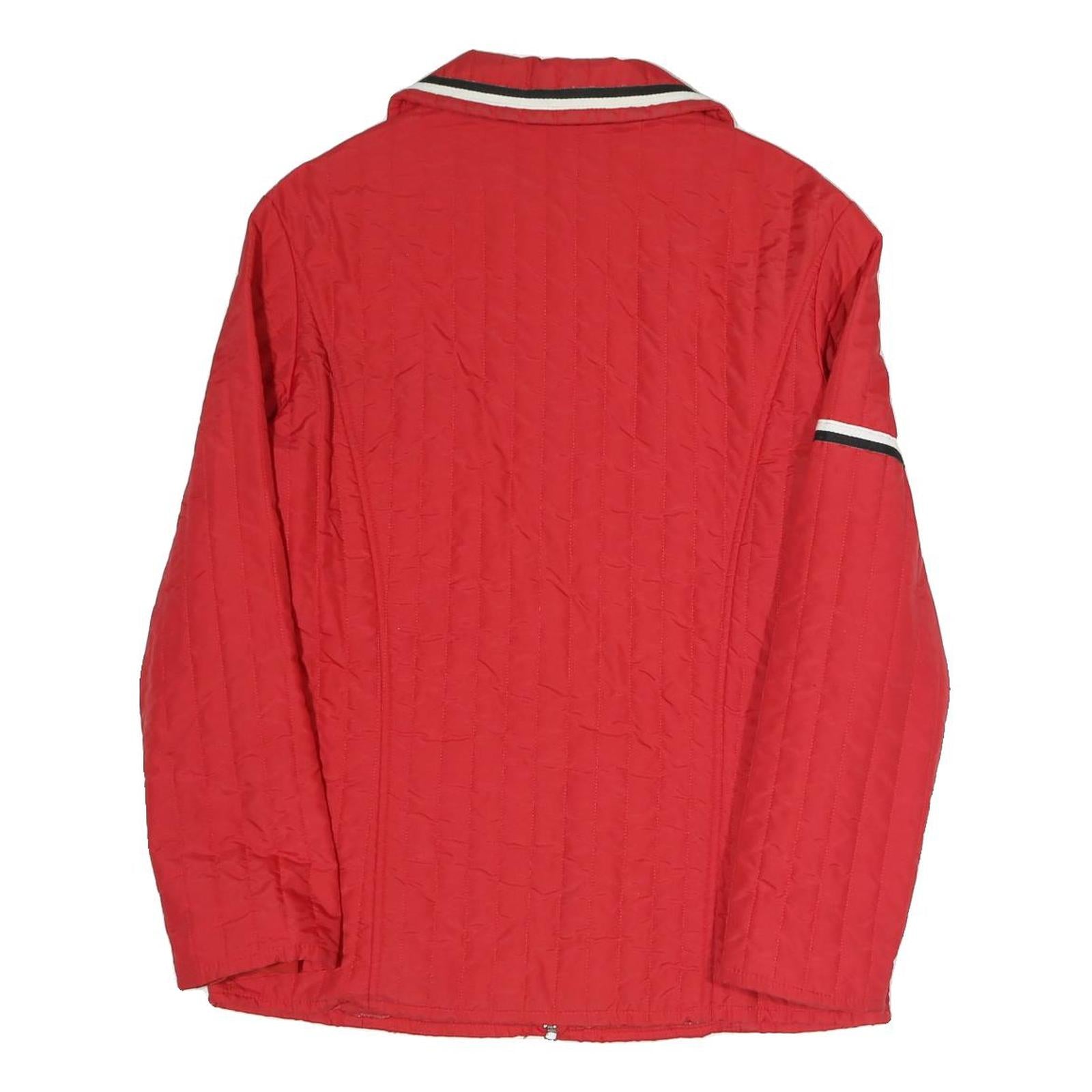 Womens Red Polyester Blend Quilted Zip Jacket XL Casual Lightweight Outerwear