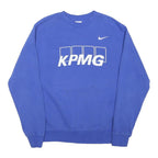 NIKE Mens Blue KPMG Graphic Crew Neck M Sweatshirt Cotton Blend Casual Pullover