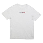 TOMMY HILFIGER Mens White Crew Neck Short Sleeve T-Shirt M Logo