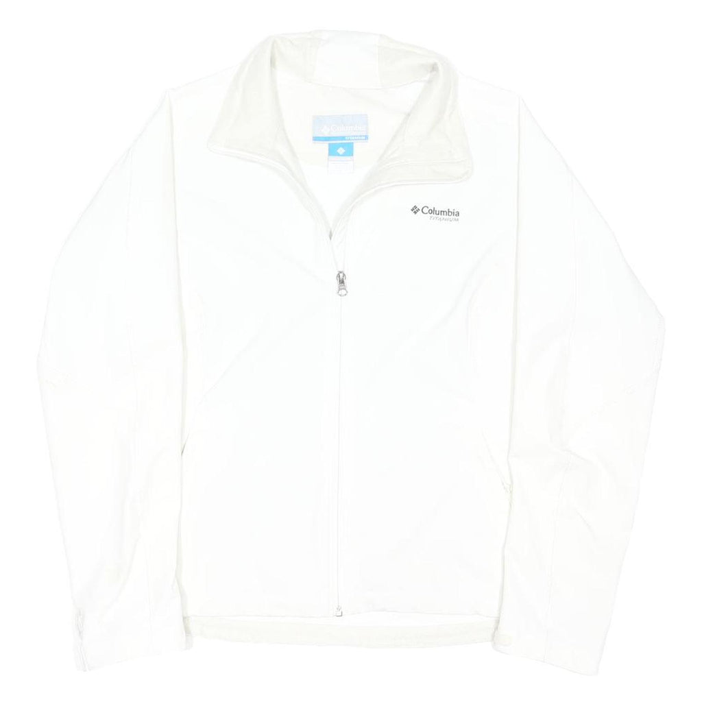 COLUMBIA Womens White Lightweight Jacket L Polyester Blend Zip Outdoor