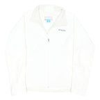 COLUMBIA Womens White Lightweight Jacket L Polyester Blend Zip Outdoor