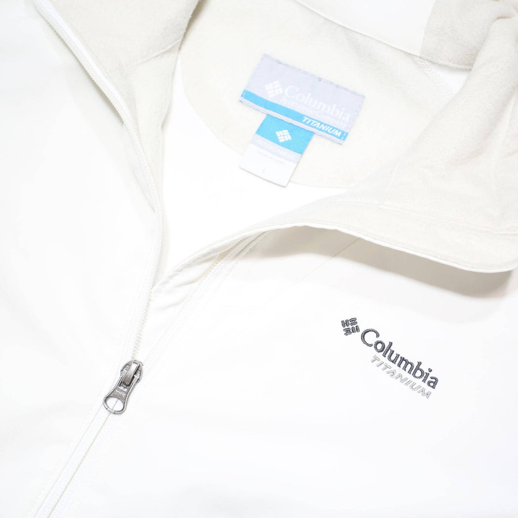 COLUMBIA Womens White Lightweight Jacket L Polyester Blend Zip Outdoor