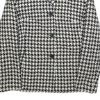 TOWN Womens Black & White Houndstooth Jacket M Wool Blend Button Closure Classic