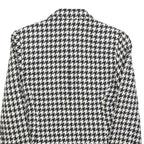 TOWN Womens Black & White Houndstooth Jacket M Wool Blend Button Closure Classic